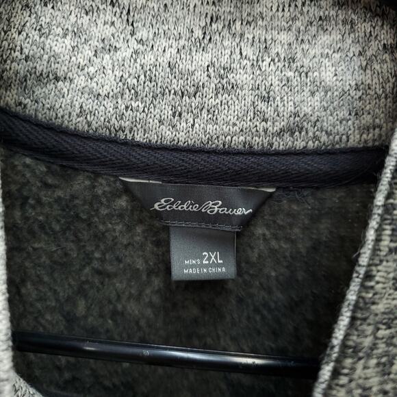 EDDIE BAUER Men's Fleece Pullover Heathered 3/4 Zip Jacket - Picture 4 of 10